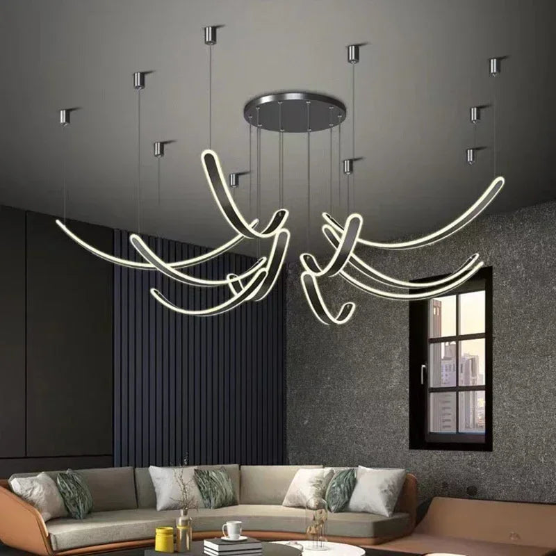 lampadario a LED moderno design per decorazione interna elegante