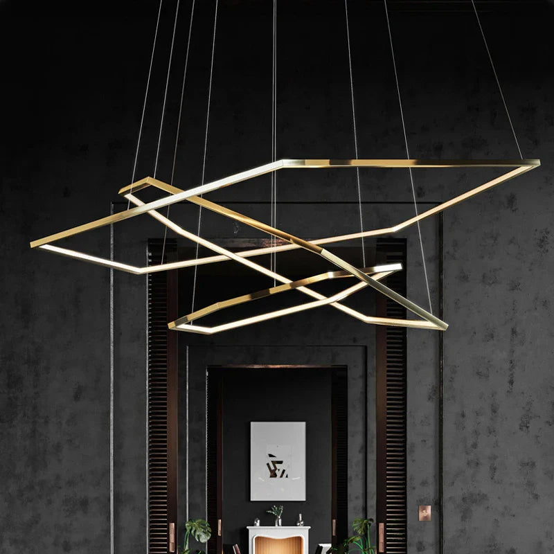 Moderno lusso oro LED sospensione luci salotto sala da pranzo illuminazione decorativa Lampadario Lampadario interno camera lampade sospese