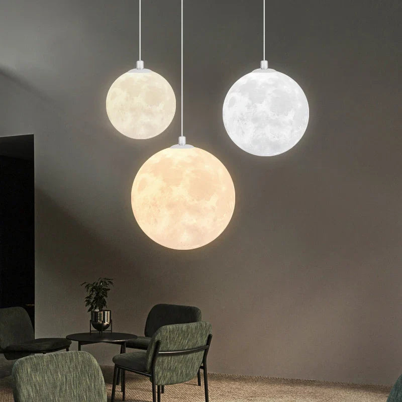 lampadario nordico 3d stampato luna per bambini personalizzato