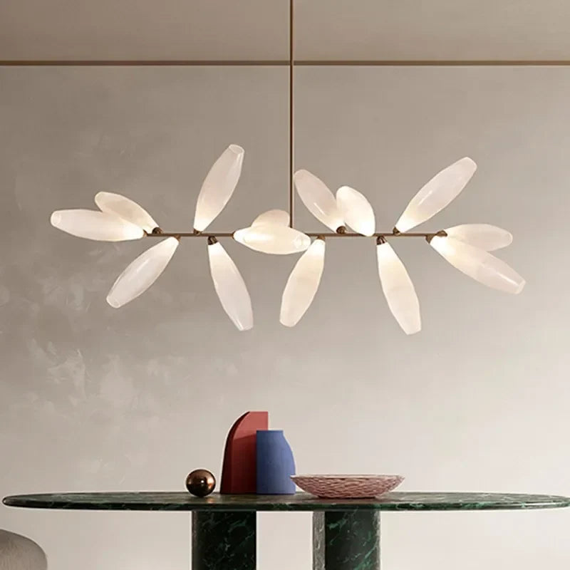 lampadario di lusso gemma ramo vetro minimalista nordico interno