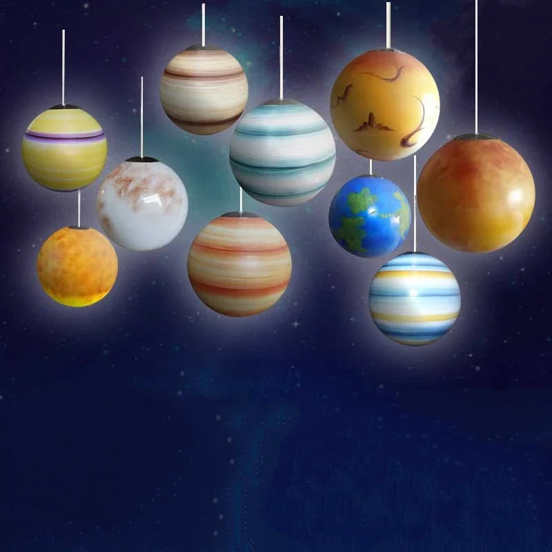 lampadario led creativo sistema solare pianeta atmosfera interna
