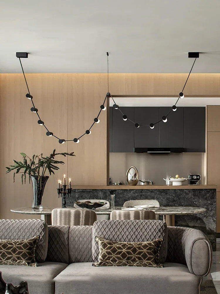 lampadario in pelle nordico design per illuminazione sospesa decorativa