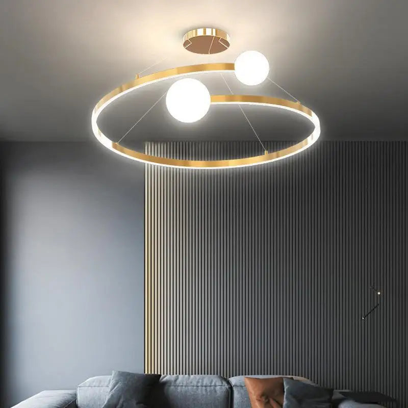 lampadario nordico design minimalista illuminazione creativa curva
