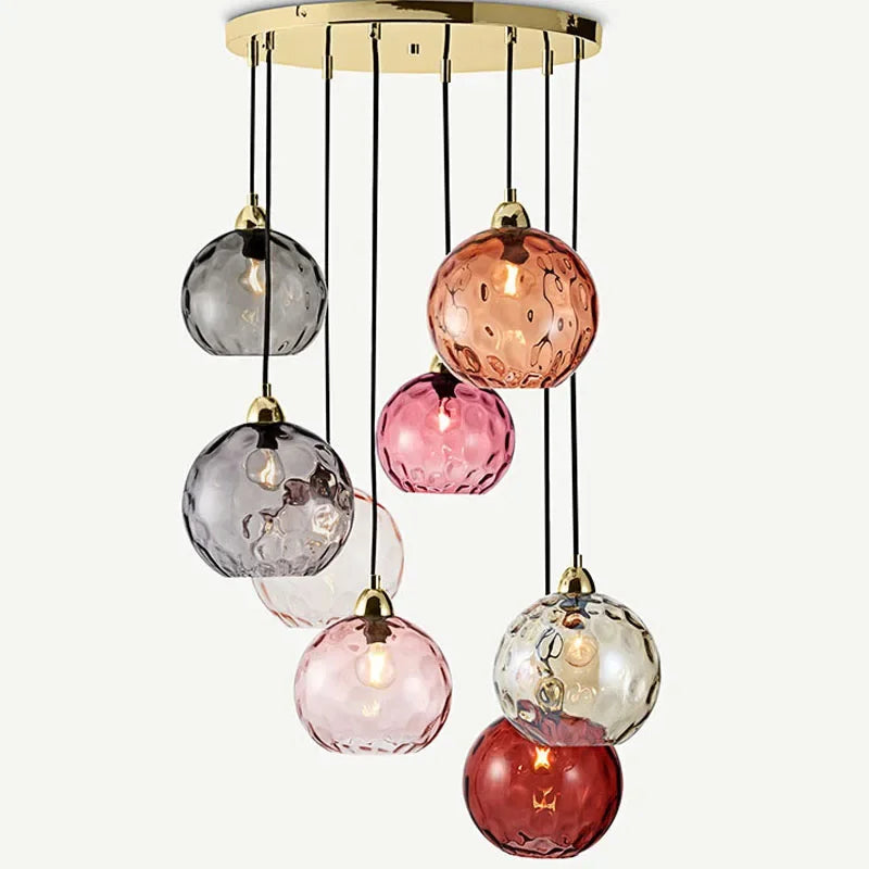 Lampadario a sfera in cristallo design scandinavo
