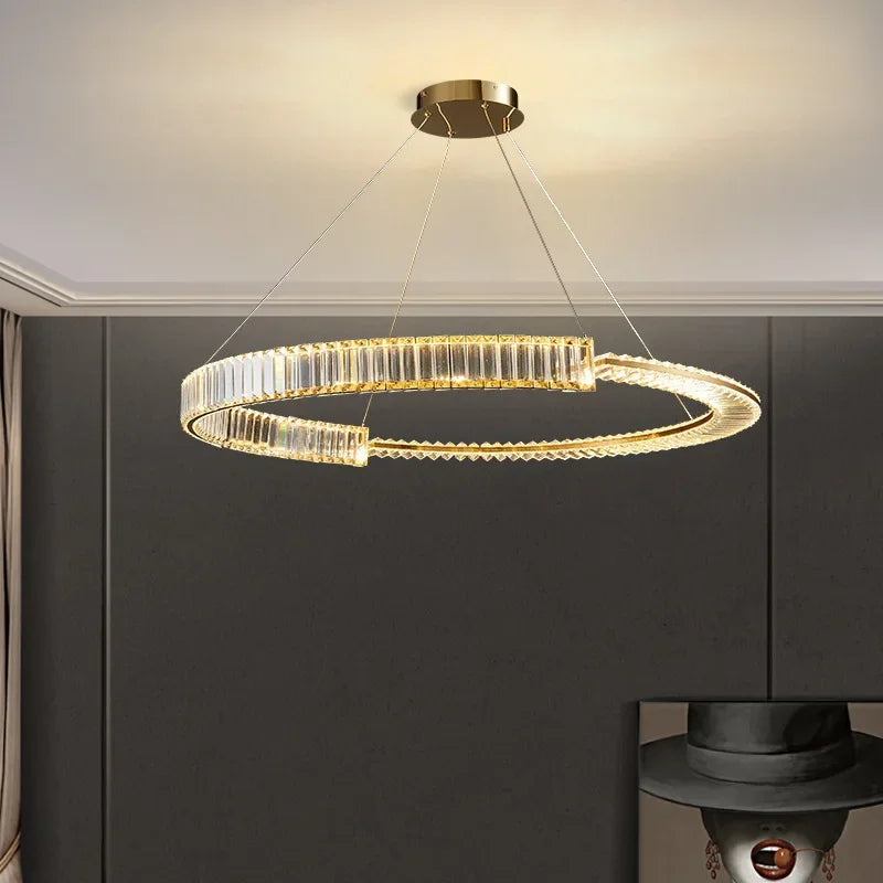 lampadario moderno in cristallo k9 per decorazione d'interni elegante