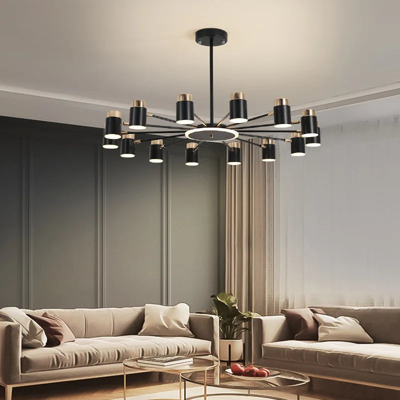 lampadario led rotante in metallo con 3 gradazioni sospese