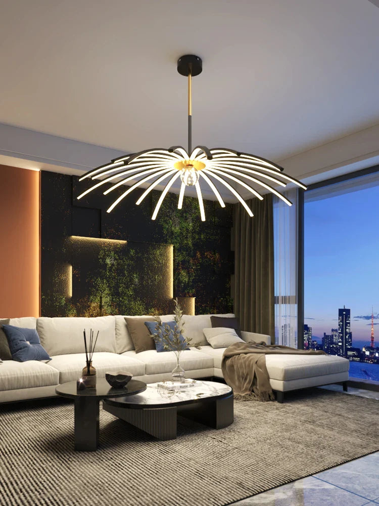 lampadario moderno semplice lussuoso con lampade led sospese