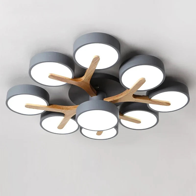 Lampadario nordico in legno elegante stile moderno