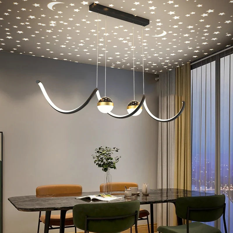 lampadario a sospensione a stella creativo per decorazione interna