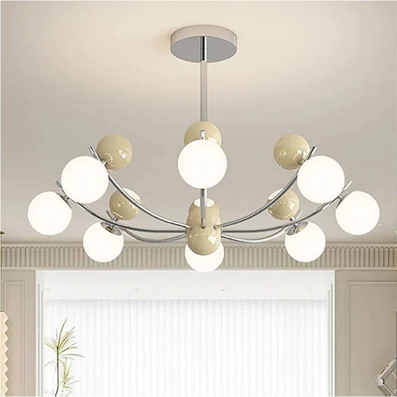 lampadario moderno in vetro a forma di fiore creativo e retrò