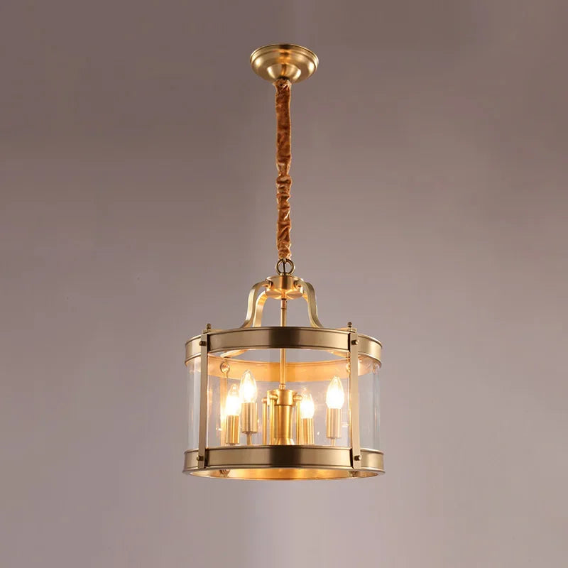 Lampadario moderno in rame dorato stile europeo per interni di lusso