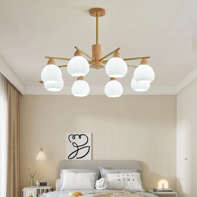 lampadario in legno crema per decorazione moderna e stile contemporaneo