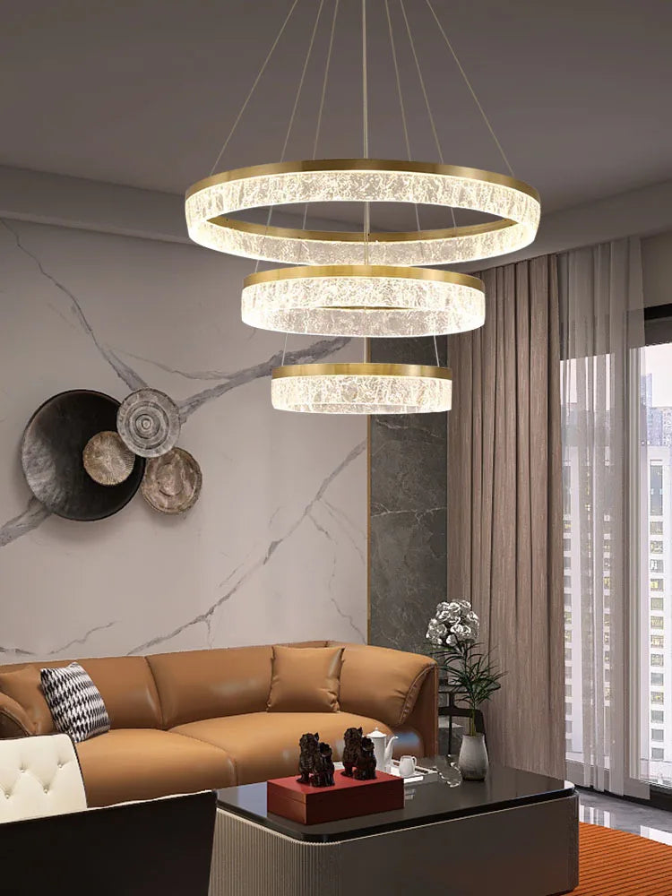 lampadario moderno ad anello circolare per decorazione interna