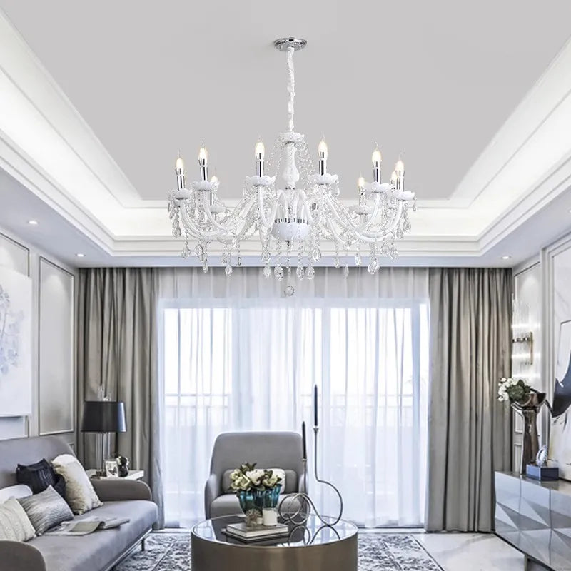 lampadario moderno in vetro tubo curvo stile nordico cristallo