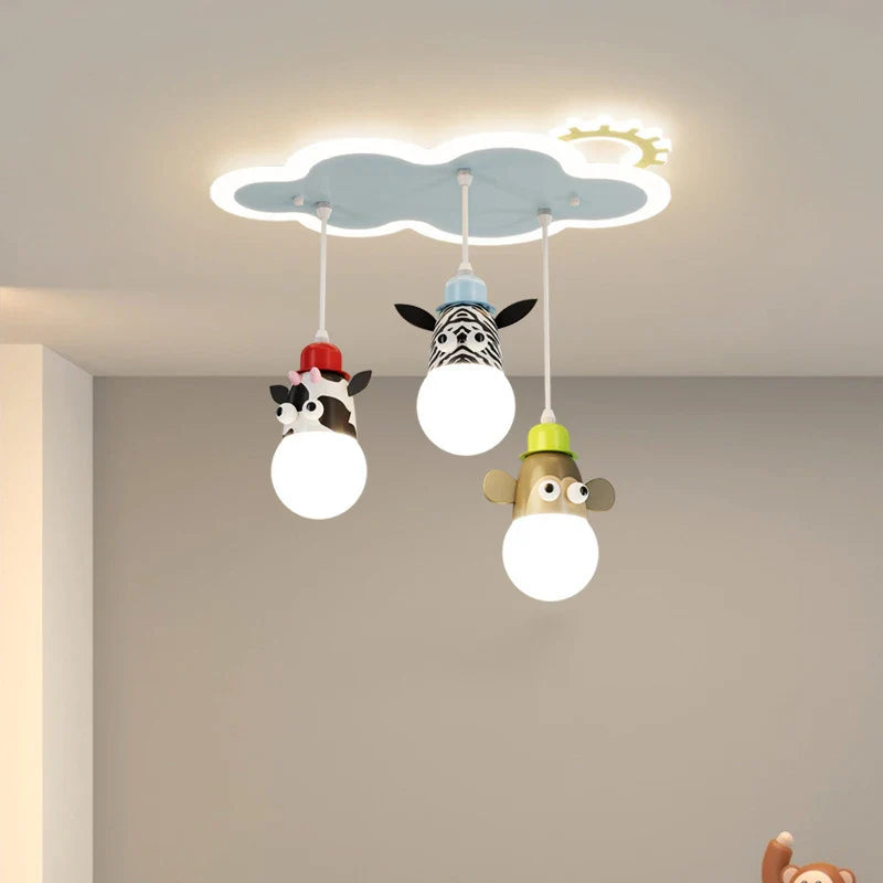 lampadario cartone animato animale con luci notturne nuvola per bambini