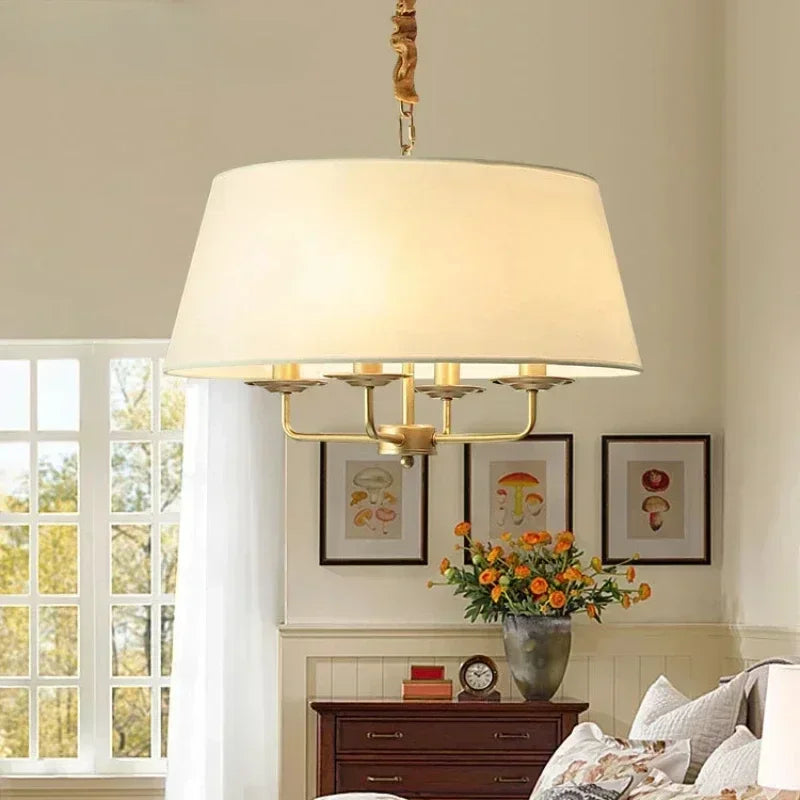 lampadario moderno in tessuto elegante per decorazione d'interni nordica