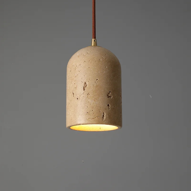 lampadario sospeso led retrò con pietra naturale vintage