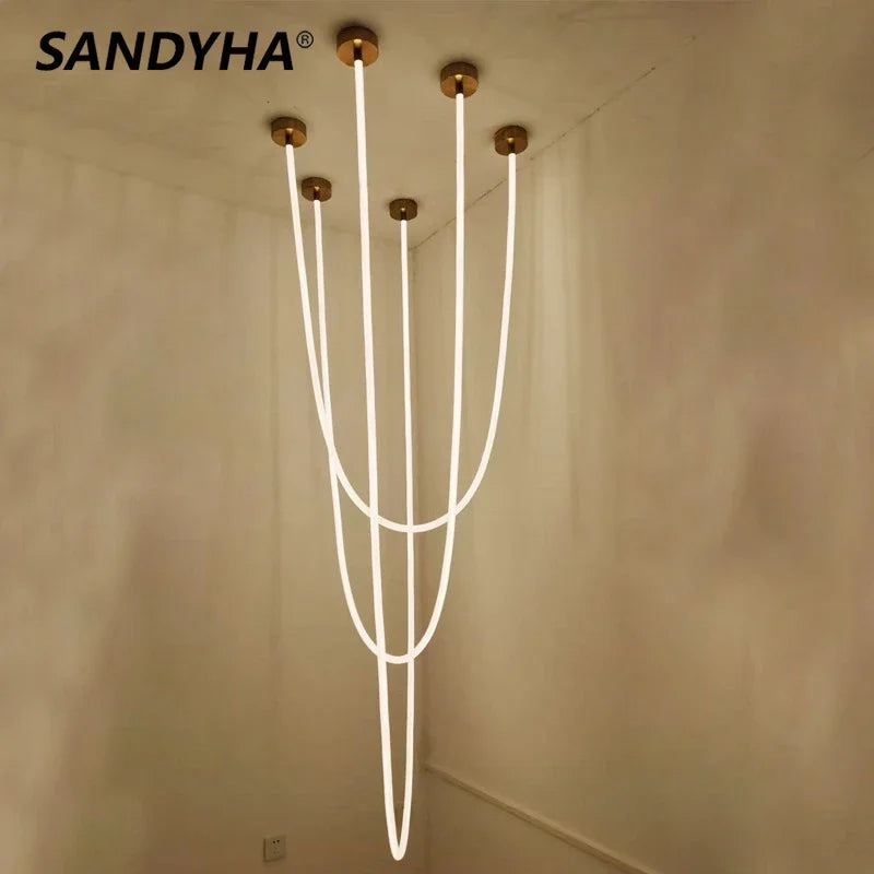 lampadario minimalista sandyha in linea arte design led