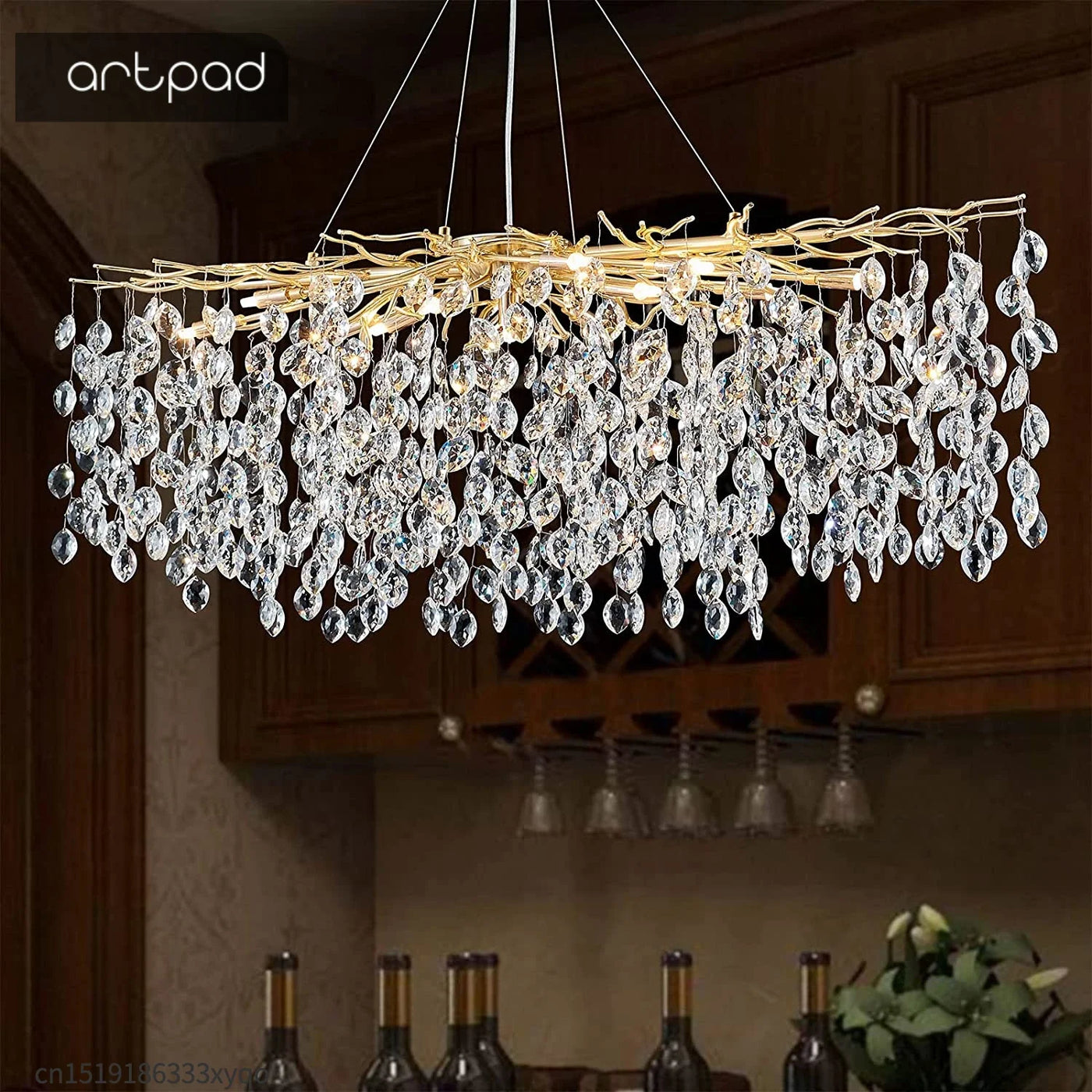 Lampadario cristallo contemporaneo elegante design