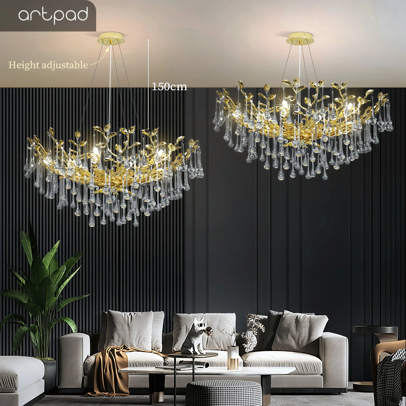 lampadario in cristallo vintage artpad design elegante per interni moderni