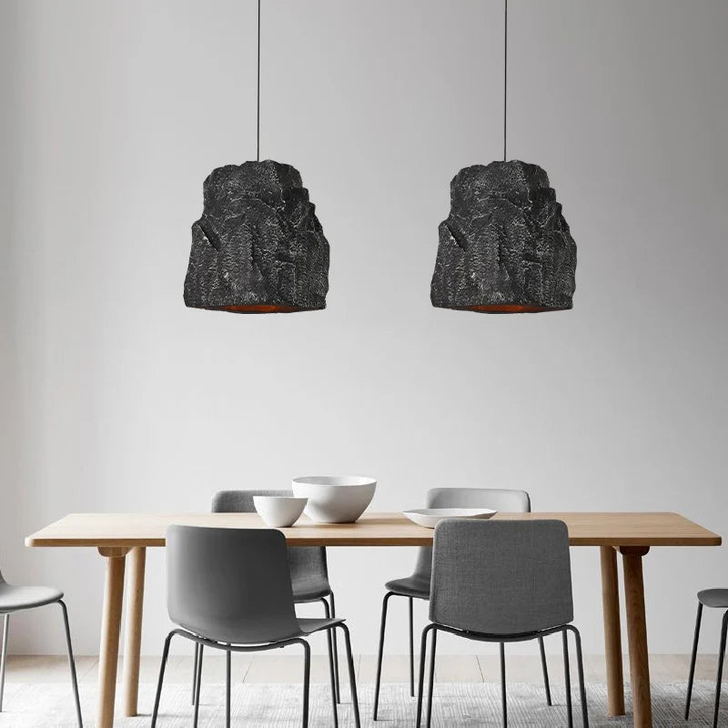 lampadario nordico fatto a mano imitazione pietra stile wabi sabi