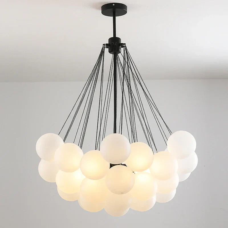 Sfere di vetro bianche moderne sospensione luci per sala da pranzo soggiorno camera caffè hall decorazione per la casa lampadari interni lampadario illuminazione