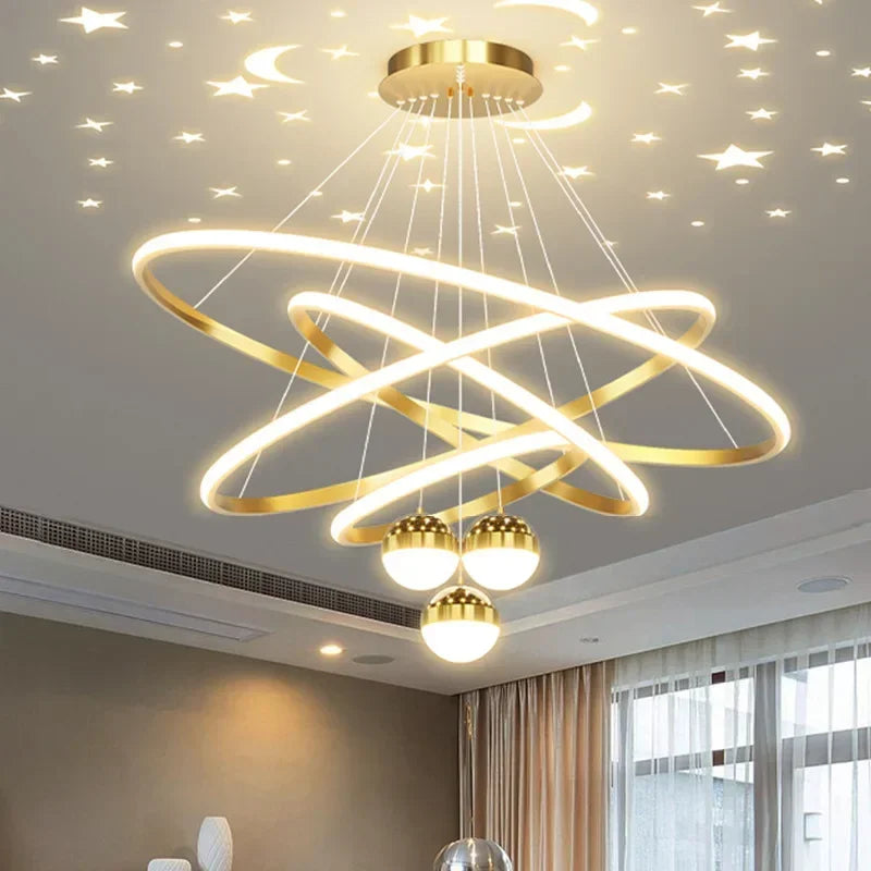 lampadario LED moderno cielo stellato per decorazione d'interni