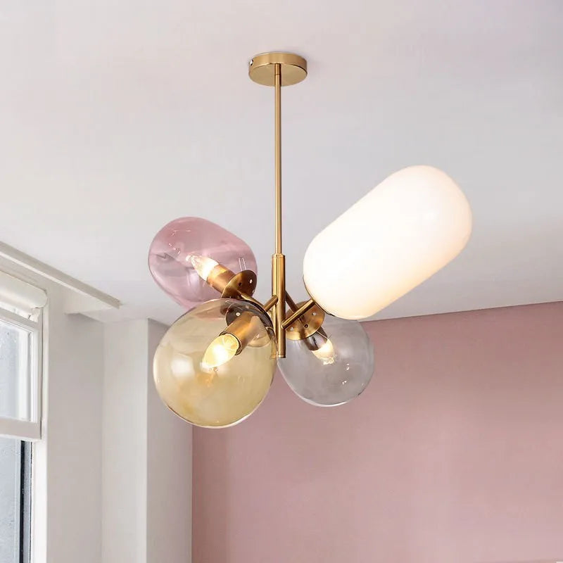 lampadario moderno in vetro per camera decorativa per bambini