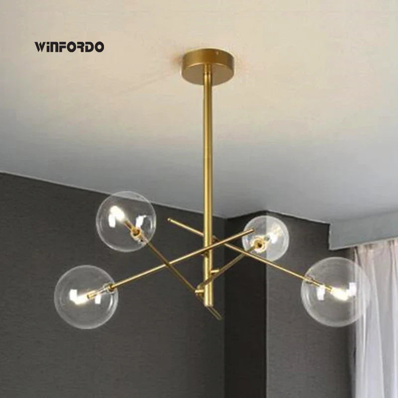 lampadario winfordo a globo led sospeso con bolle di vetro per decorazione