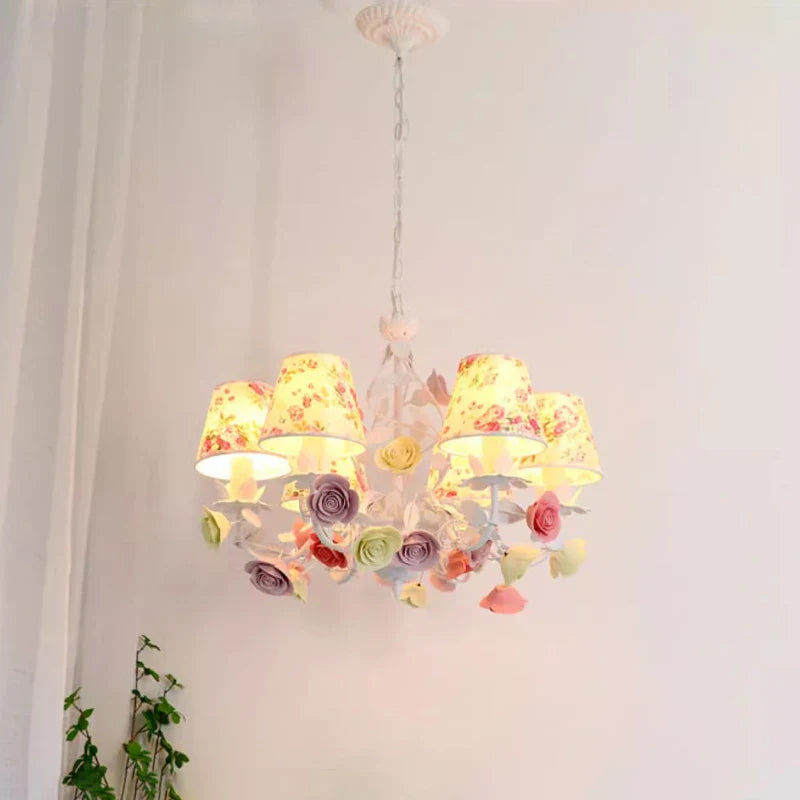 lampadario romantico per camera bambini principessa fiori luminosi
