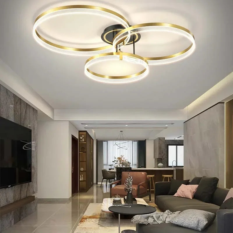 Lampadario moderno illumina spazio elegante