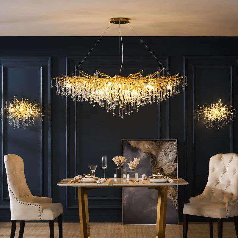 lampadario in cristallo LED di lusso moderno semplice per interni