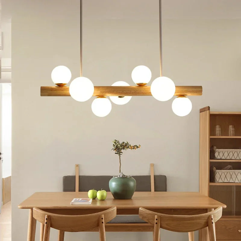 Lampada a sospensione in legno LED minimalista decorazione moderna