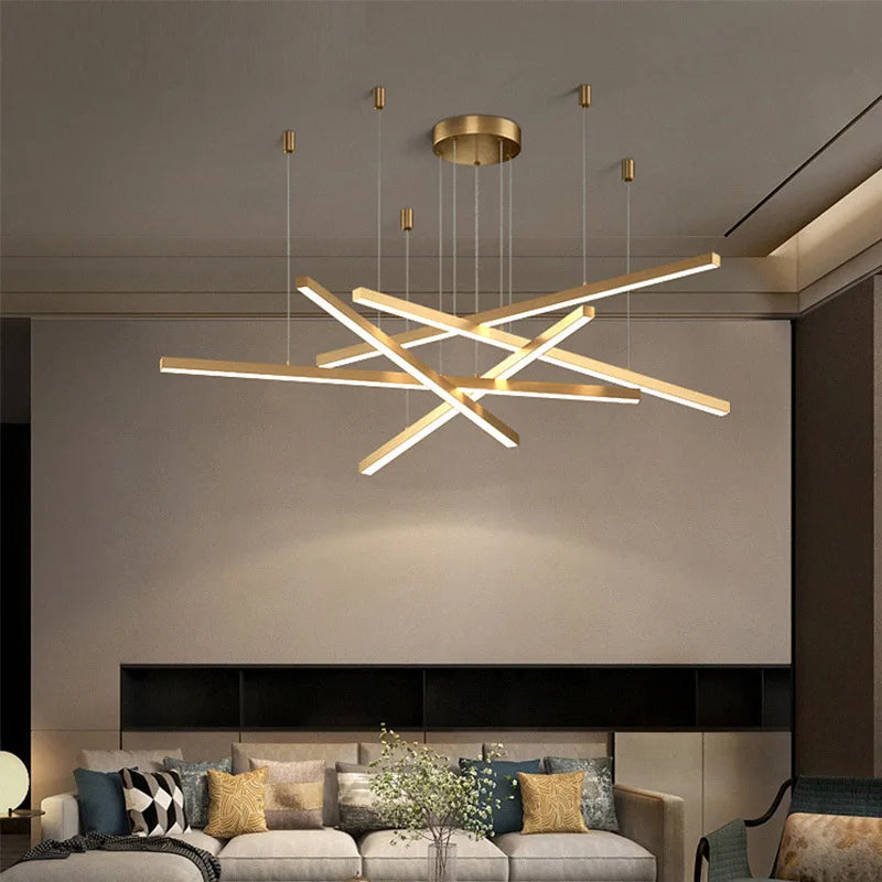 lampadario sospeso moderno per decorazione interna luminosa