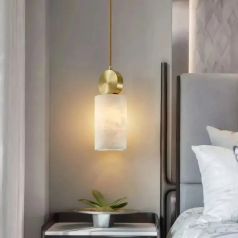 lampadario in marmo e rame decorazione nordica sospesa