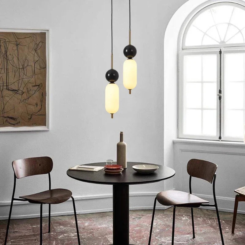 lampadario in vetro minimalista illuminazione creativa in marmo naturale