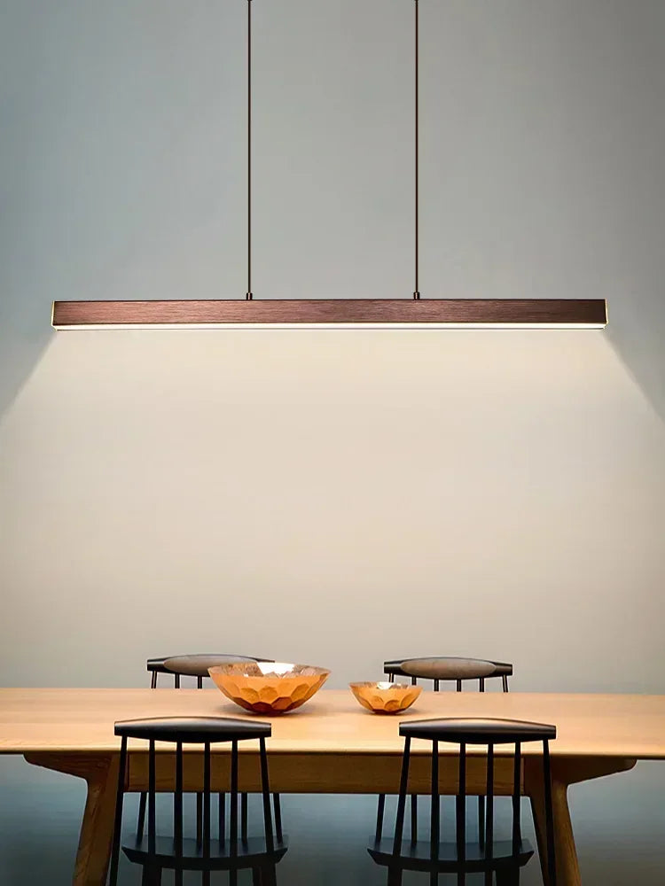 Edge Lampadario lineare moderno Metallo/Acrilico Nero/Marrone Salotto