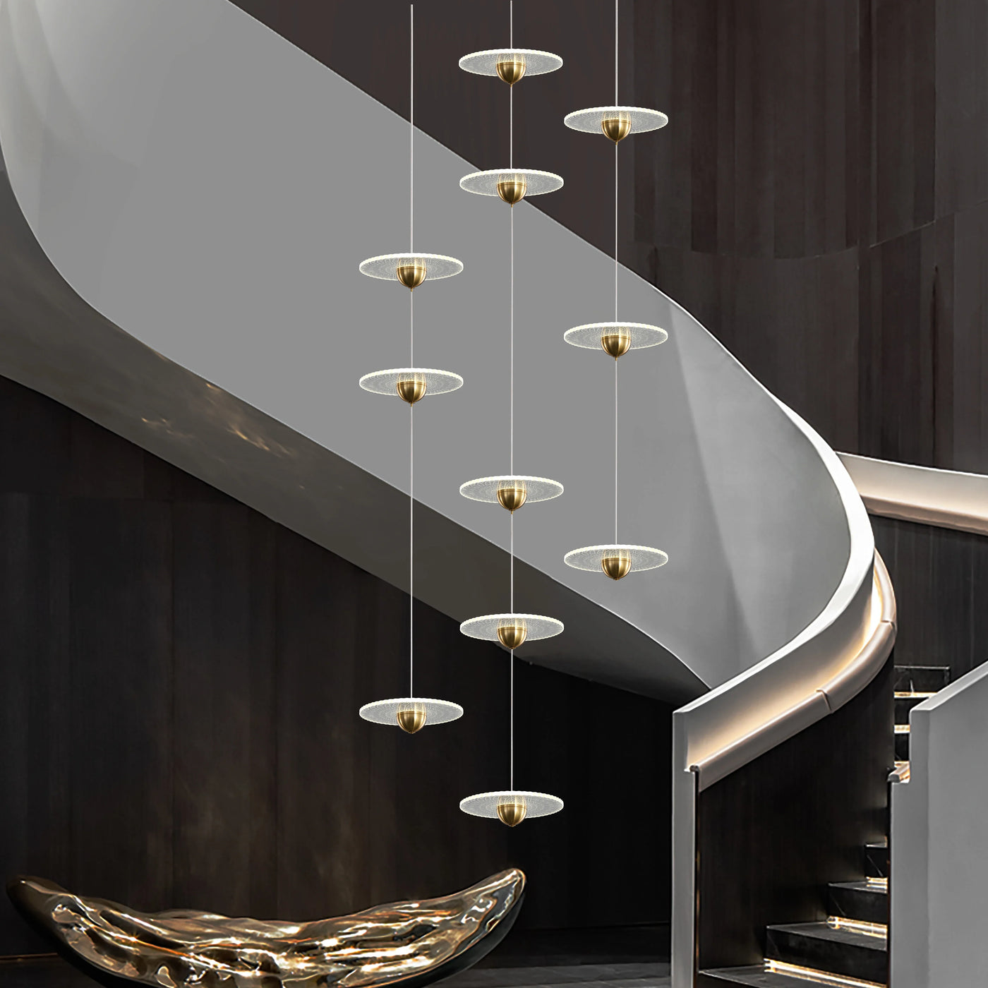 lampadario moderno di design per illuminazione interna contemporanea