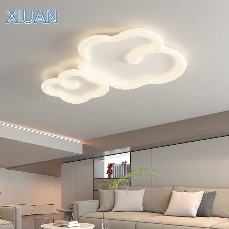 lampadario scandinavo nuvola bianca con telecomando opzionale led