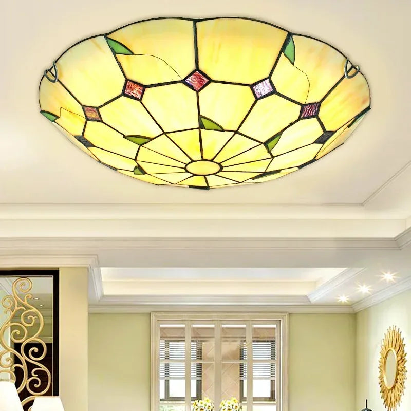 Lampadario Tiffany mediterraneo blu elegante