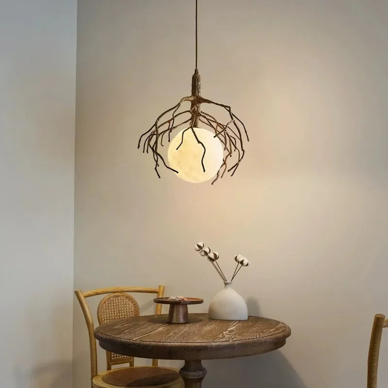 lampadario sospeso a forma di ramo d'albero a led decorazione retrò