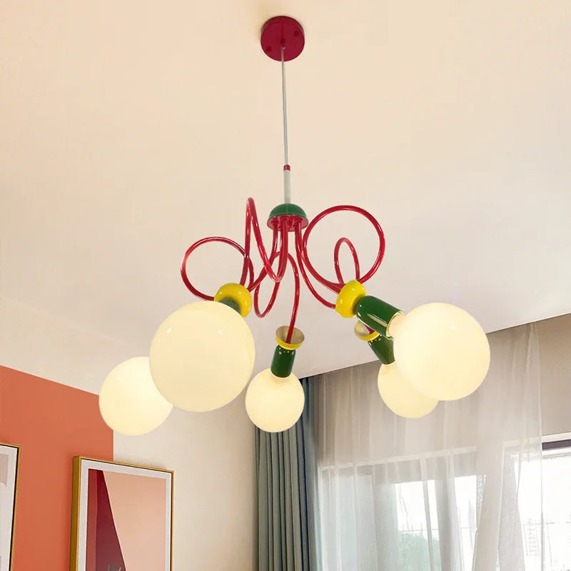 Lampadario design Memphis colorato per camera bambini