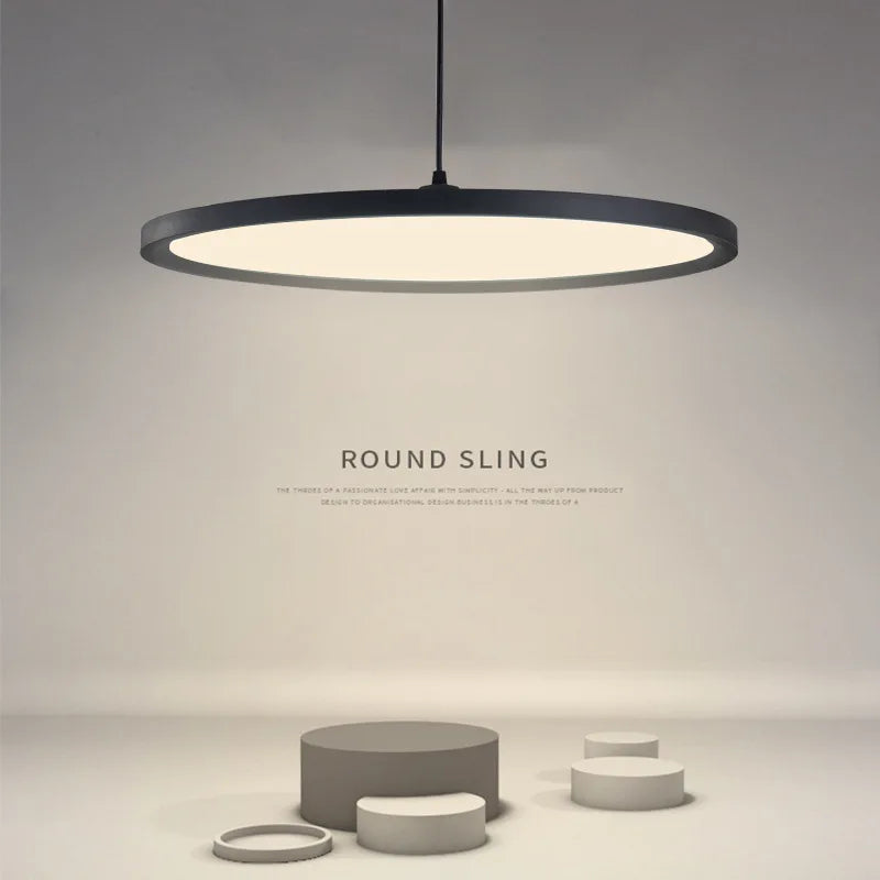 lampadario moderno a led dal design nordico minimalista circolare