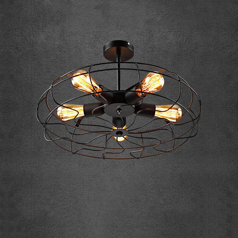 ventilatore da soffitto retrò loft sospensione lampada lampadario