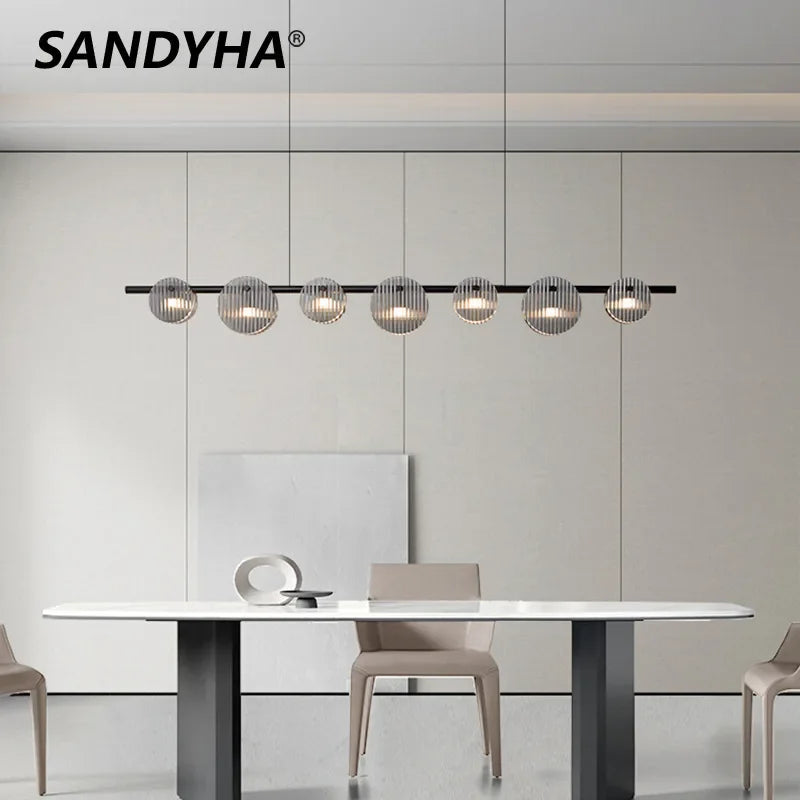lampadario moderno in vetro minimalista per illuminazione design