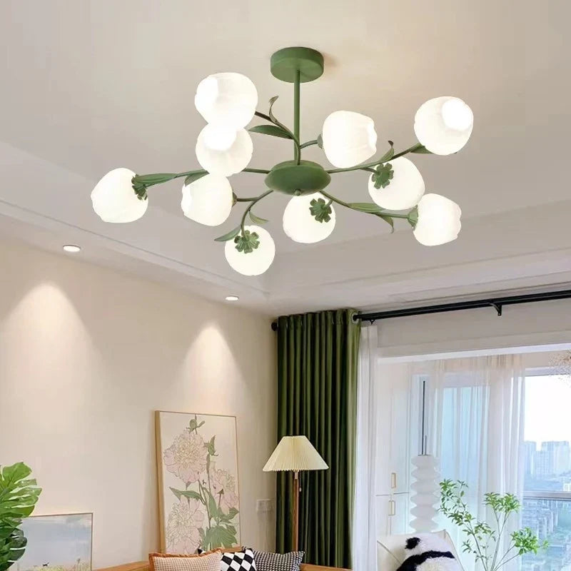 Lampadario design moderno petali luminosi