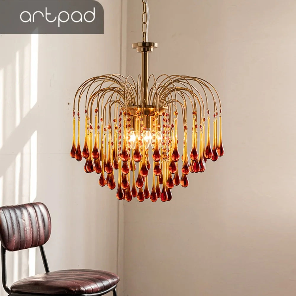 lampadario in cristallo retrò per un interno romantico ed elegante