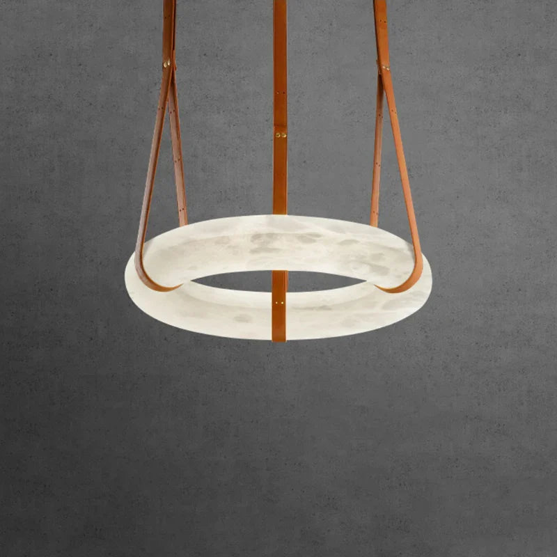 lampadario circolare in marmo led di lusso sospeso