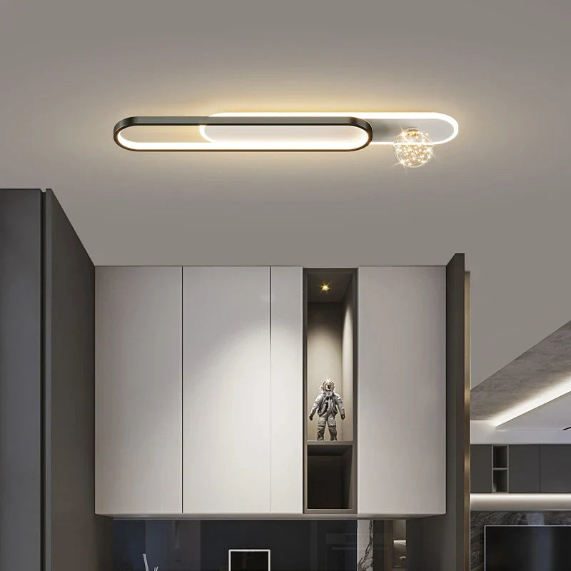 lampadario moderno semplice di lusso creativo stellato incassato lunga striscia