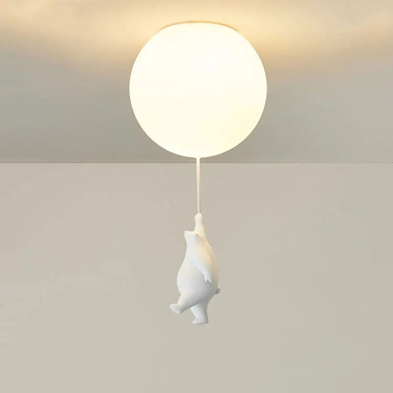 Fateh – Lampada a sospensione / plafoniera moderna a forma di pallone in resina e acrilico per camera
